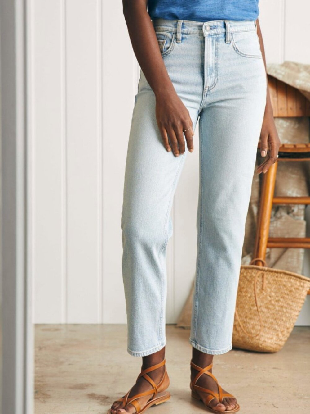 Faherty Organic Cotton Slim Straight Ankle Denim